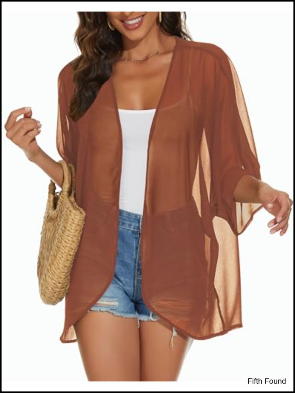 Womens Kimono Cardigan Beach Swimwear Coverup Lightweight Summer Top